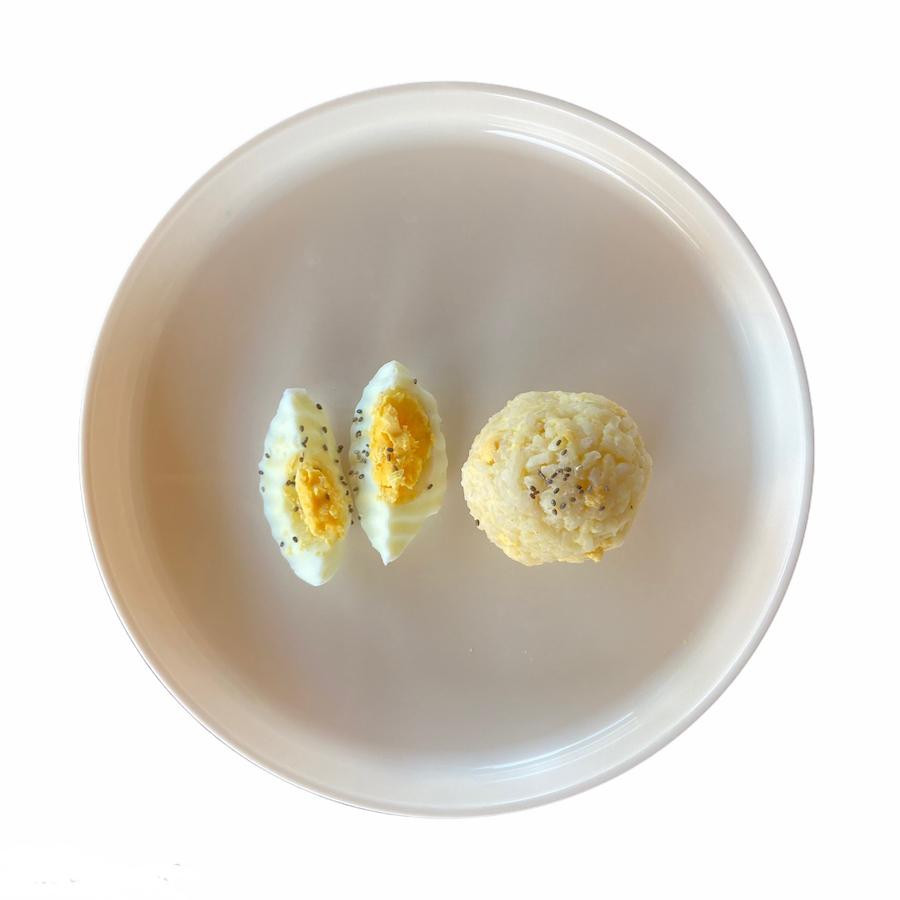 Egg Rice Ball and Hard Boiled Egg with Chia Seeds